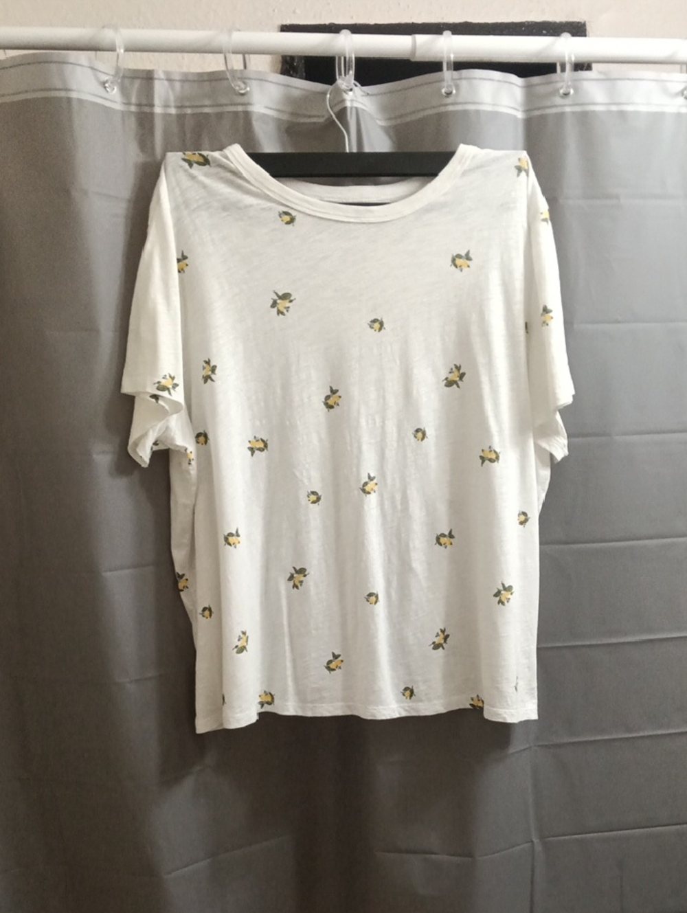 Old Navy White Short Sleeve Tee with Yellow Floral Dots